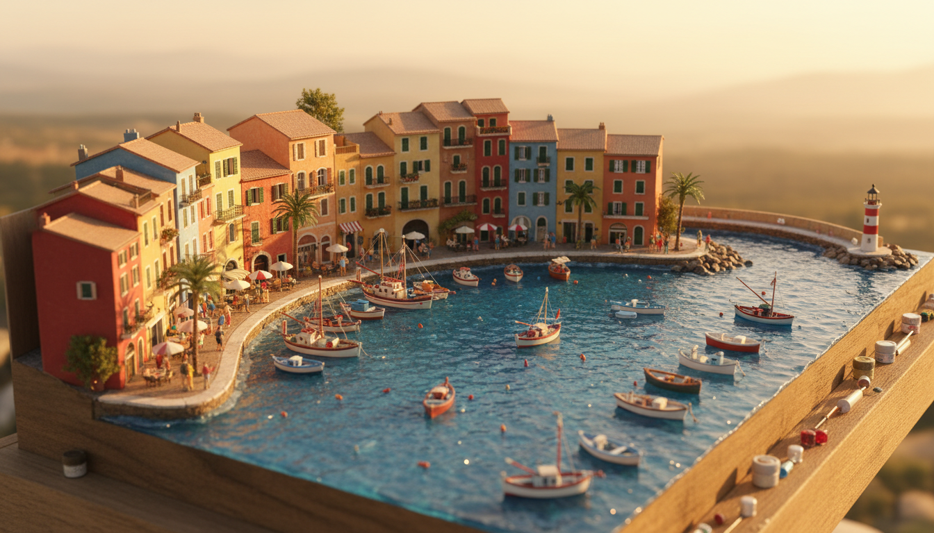 Diorama porto mediterraneo in scala
