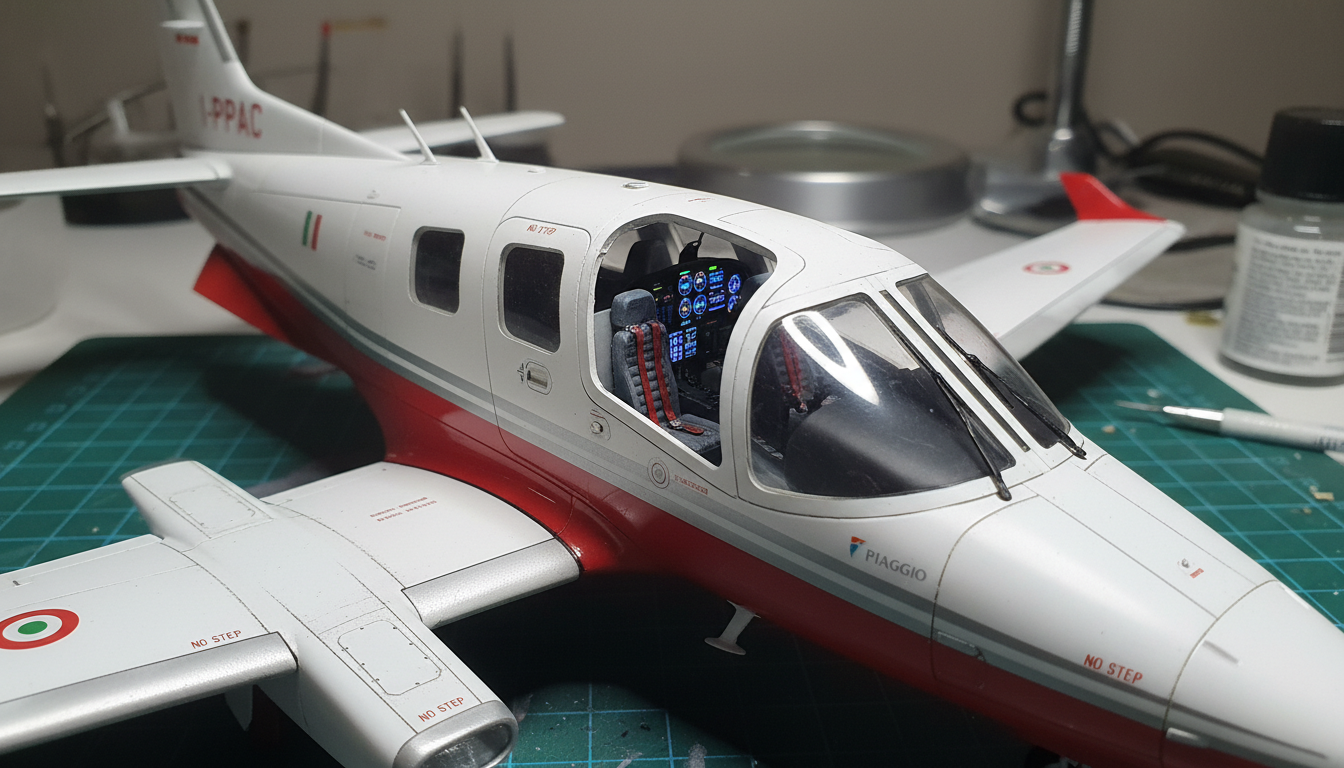 Dettaglio cockpit Piaggio P.180 Avanti